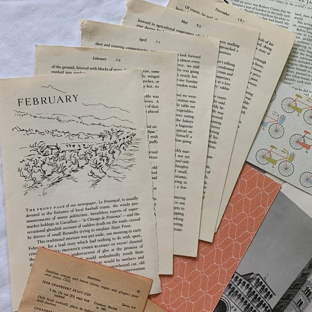 Over 50 vintage book pages for junk journals and paper crafts. Great variety! - Picture 9 of 12